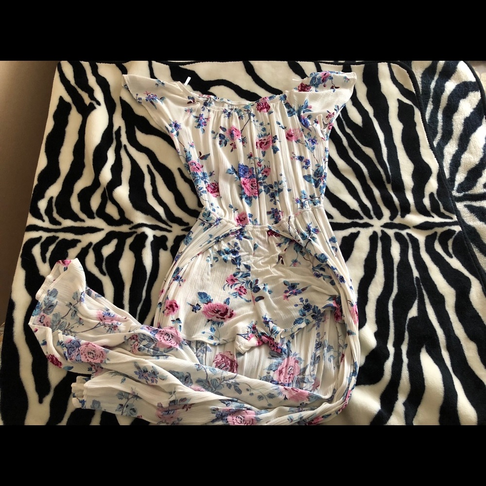 Off the Shoulder Romper with Trail